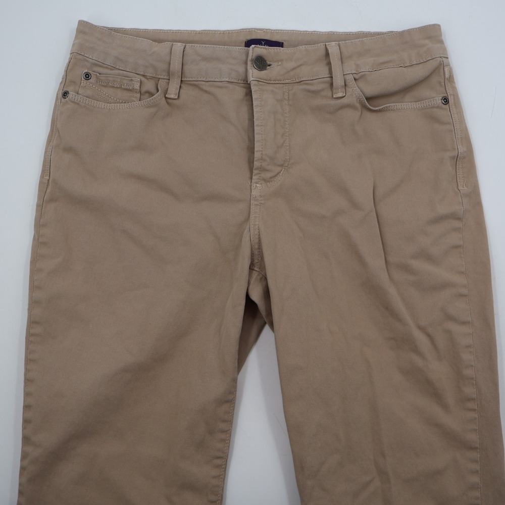 NYDJ Slim Pants Womens 10 Tan Khaki Lift Tuck Technology Straight Leg Trousers